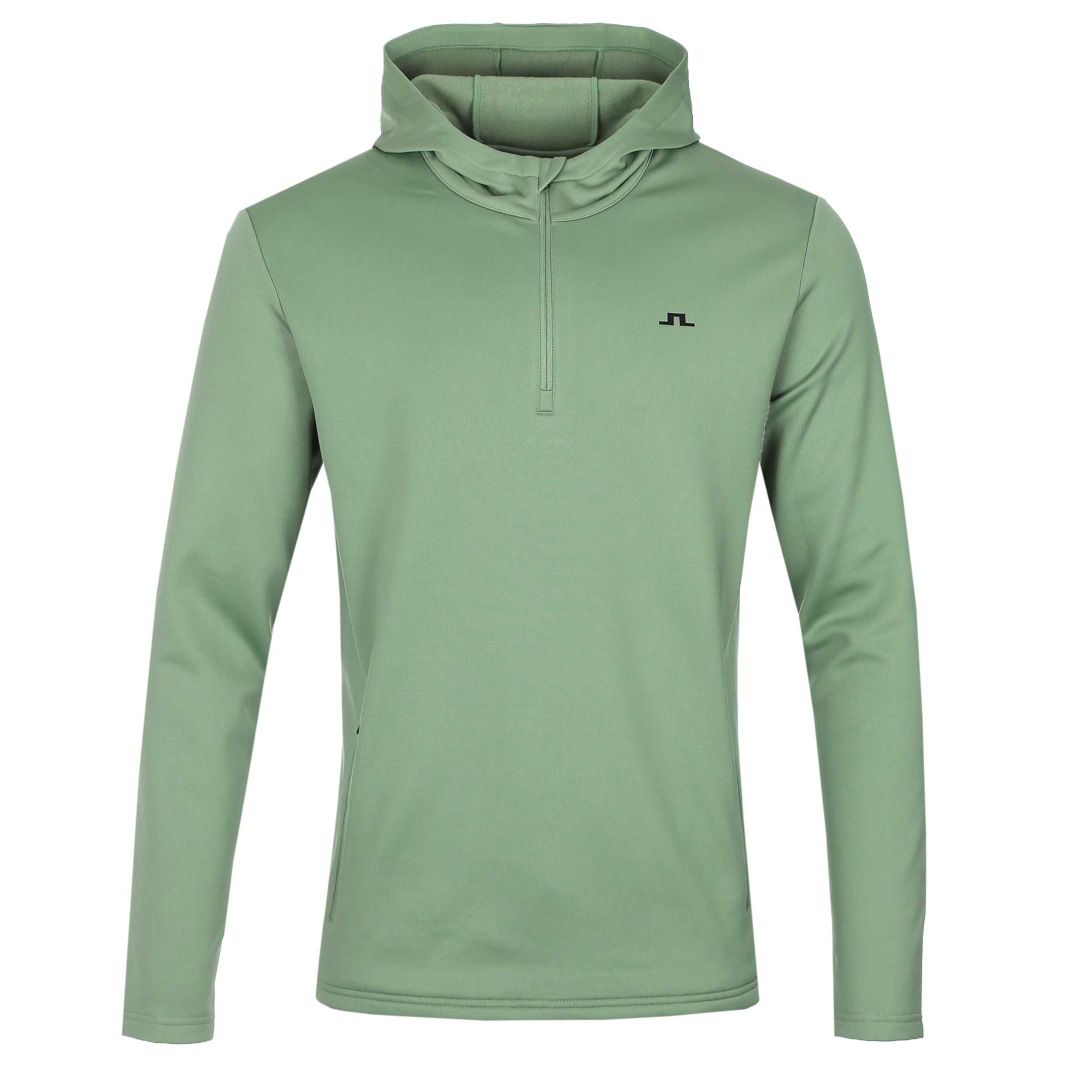 J.Lindeberg Aerial Quarter Zip Hood in Hedge Green