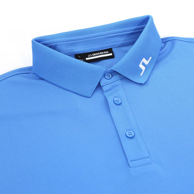 J.Lindeberg Heath Polo Shirt in Sonic Blue Collar