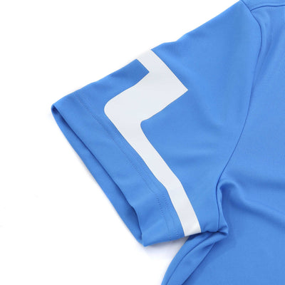 J.Lindeberg Heath Polo Shirt in Sonic Blue Sleeve Logo