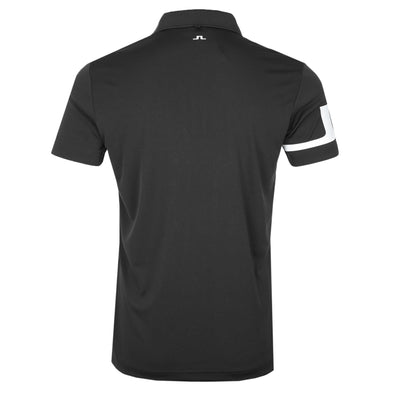 J.Lindeberg Heath Regular Fit Polo Shirt in Black Back