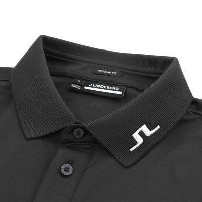 J.Lindeberg Heath Regular Fit Polo Shirt in Black Collar