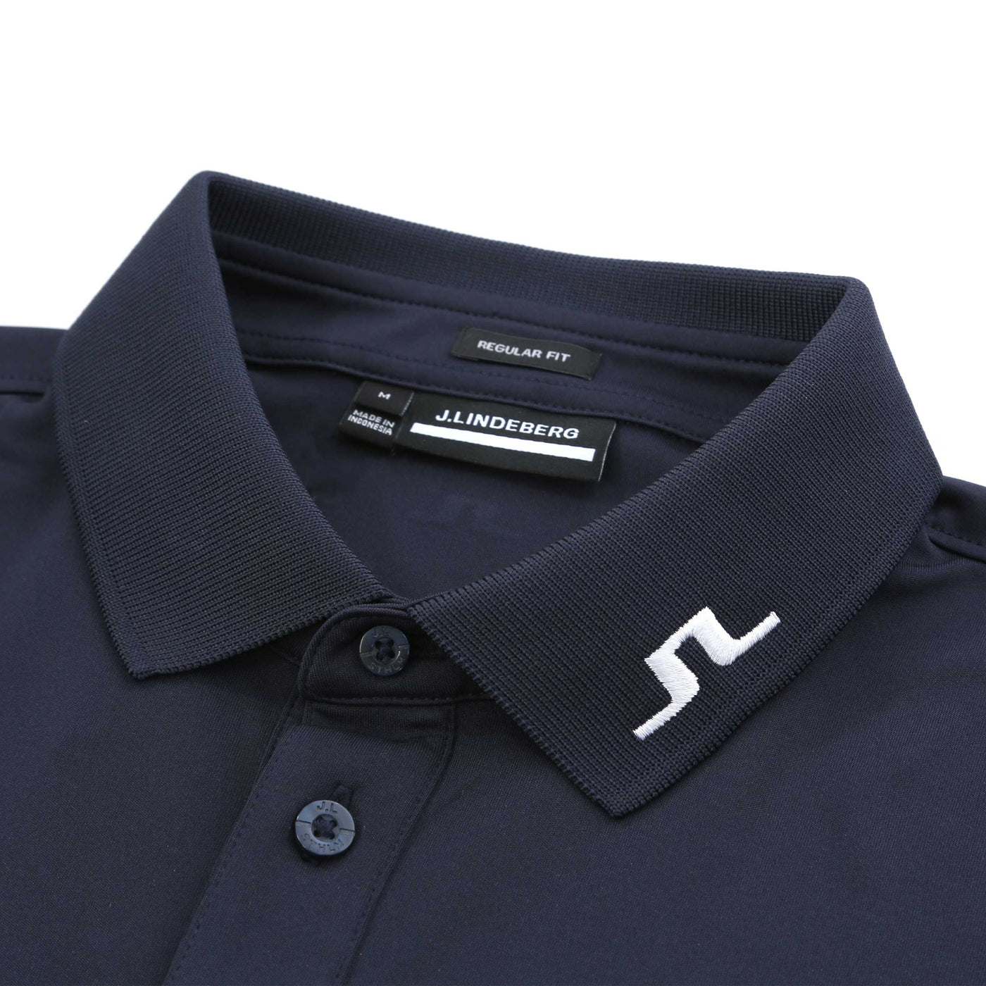J.Lindeberg Heath Regular Fit Polo Shirt in Navy Collar