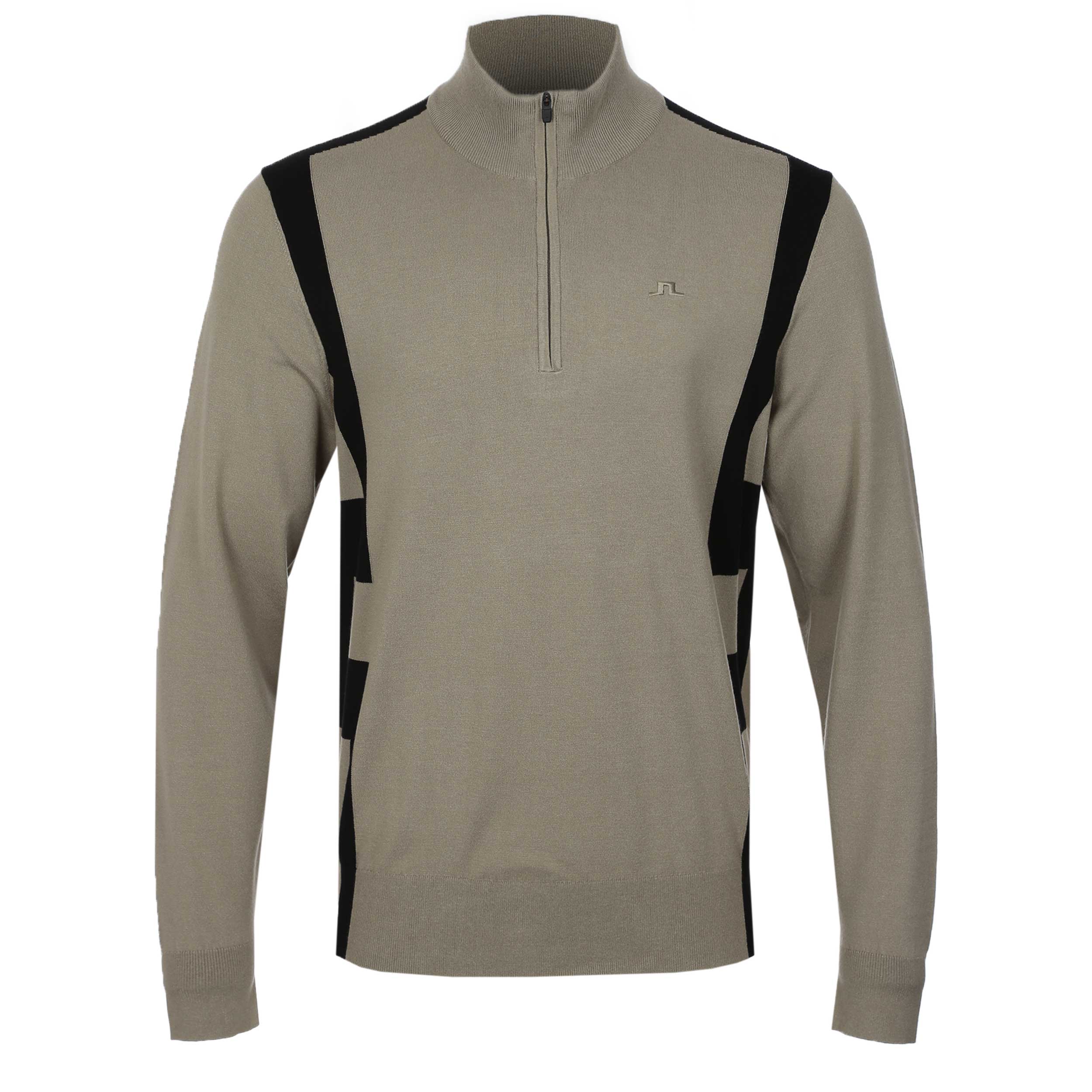 J.Lindeberg Kendrick Knitted Zip Sweater in Brindle