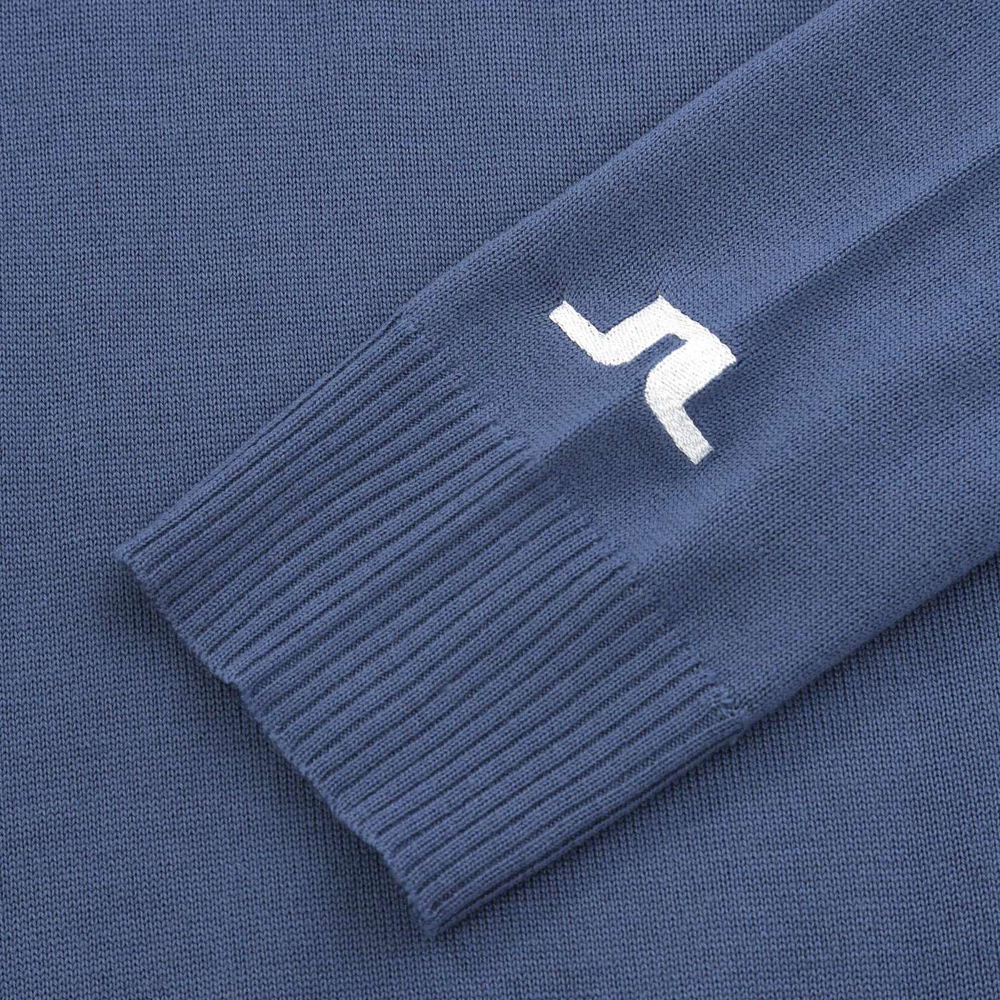 J.Lindeberg Kian Zipped Sweater in Vintage Indigo Cuff Logo