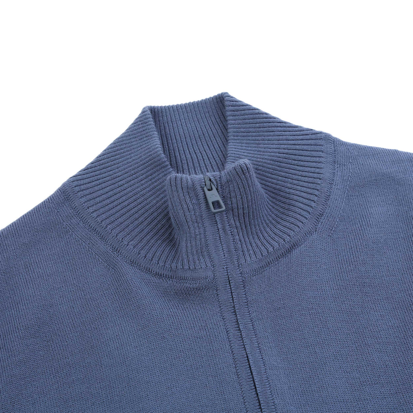 J.Lindeberg Kian Zipped Sweater in Vintage Indigo Neck
