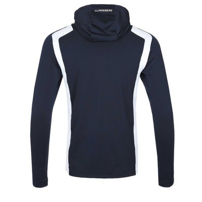 J.Lindeberg Lucas Quarter Zip Hood in JL Navy Back