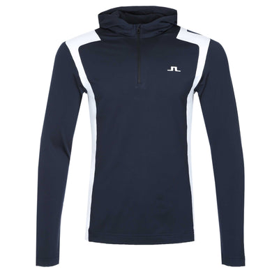 J.Lindeberg Lucas Quarter Zip Hood in JL Navy