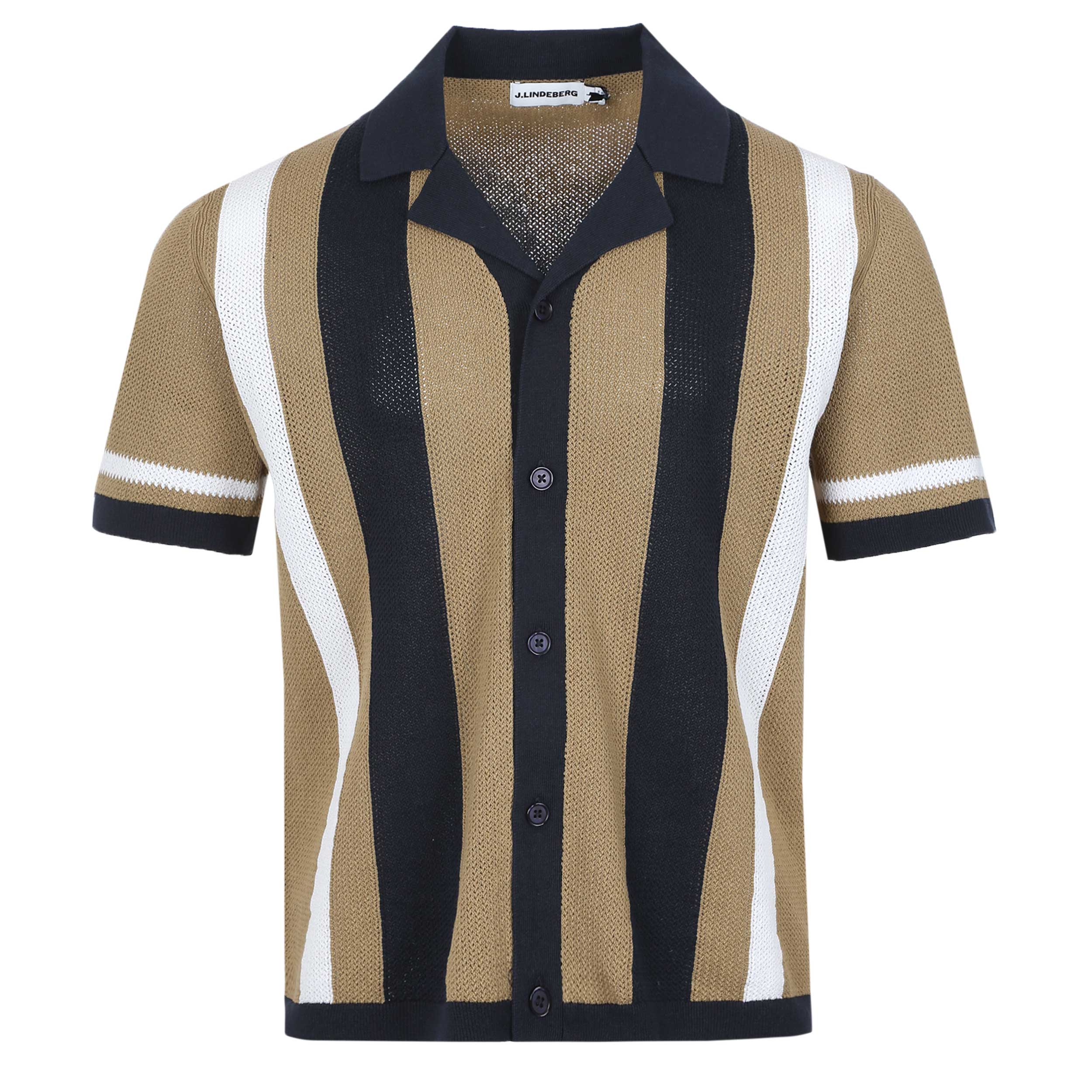 J.Lindeberg Remus Resort Collar Knit Polo in Kelp