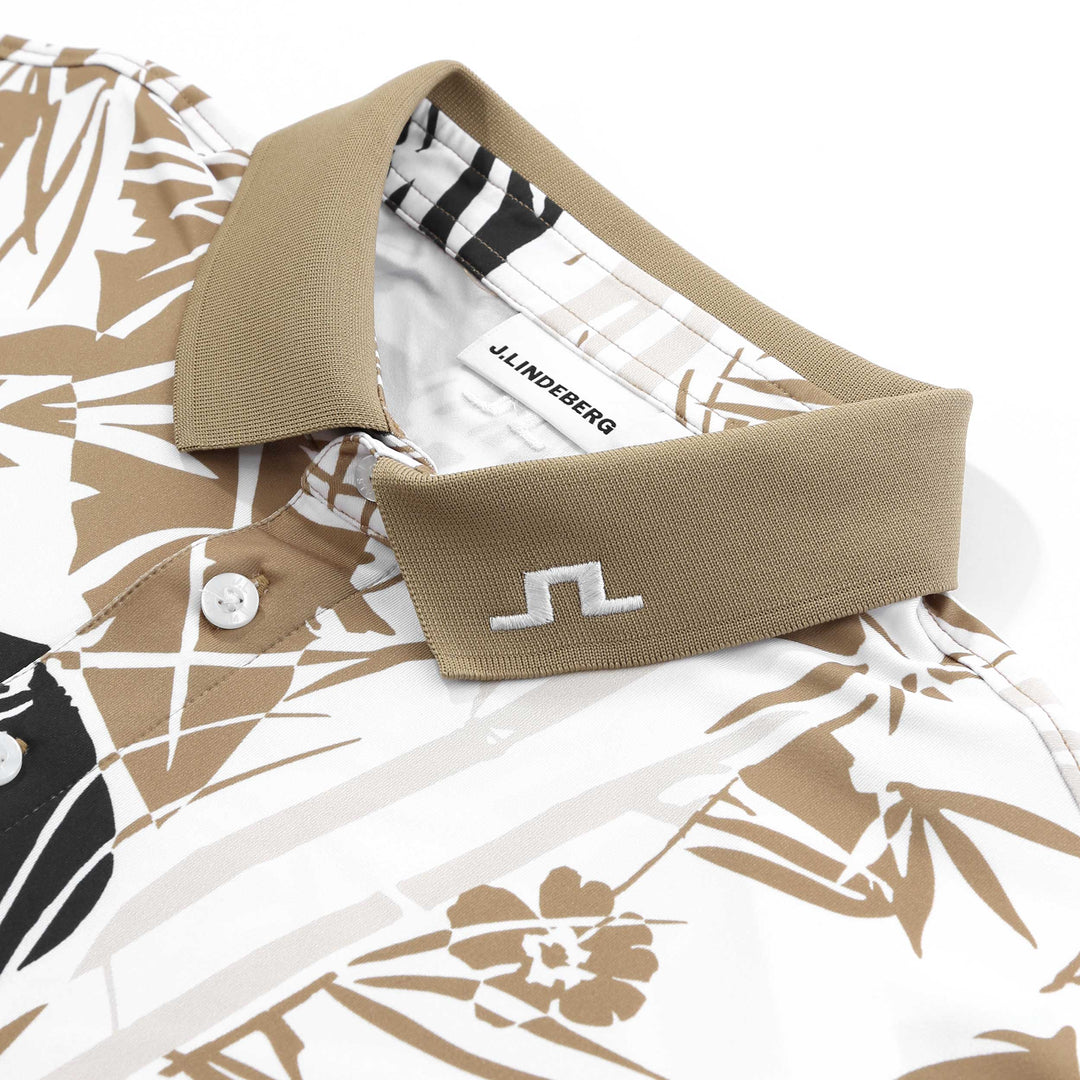 J.LINDEBERG TOUR COLLECTION ジャカード柄スリムポロ J.Lindeberg Tour Tech Print Polo Shirt in Paradise Skylight