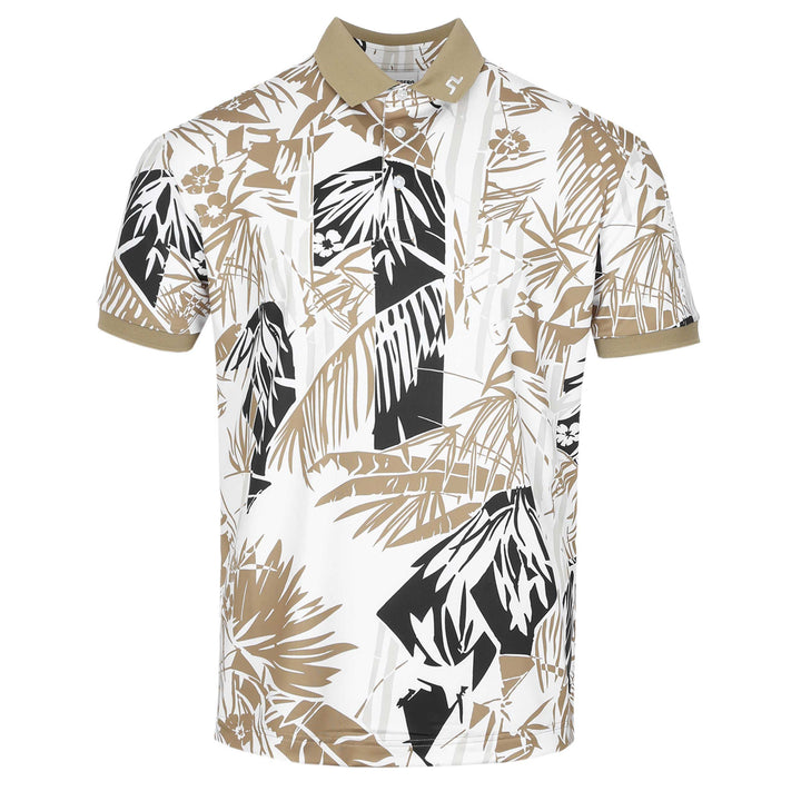 J.Lindeberg Tour Tech Print Polo Shirt in Paradise Skylight