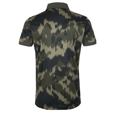 J.Lindeberg Tour Tech Print Polo Shirt in Warp Forest Back