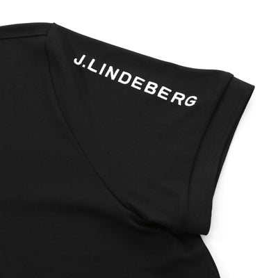 J.Lindeberg Tour Tech Regular Fit Polo Shirt in Black Sleeve Logo