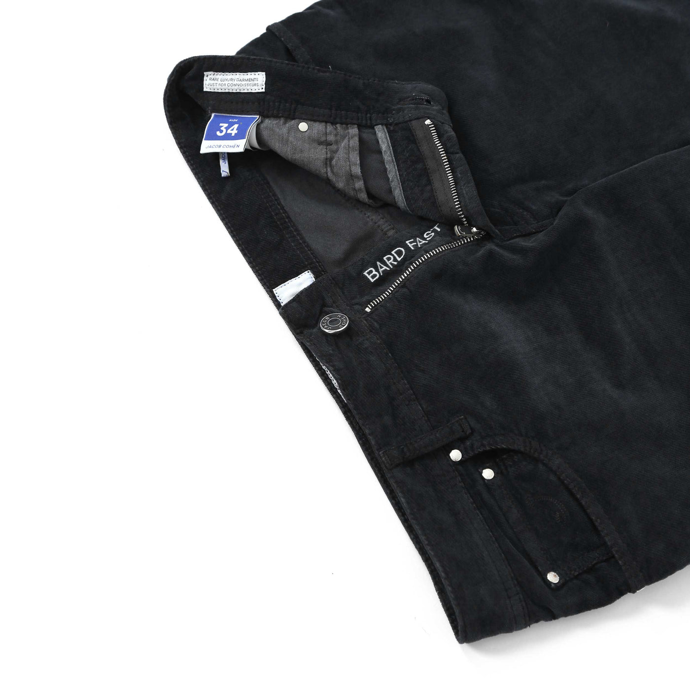Jacob Cohen Bard 5 Pocket Moleskin Jean in Black Fly