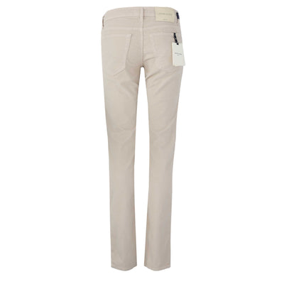 Jacob Cohen Bard Beige Badge Moleskin Jean in Winter White Back