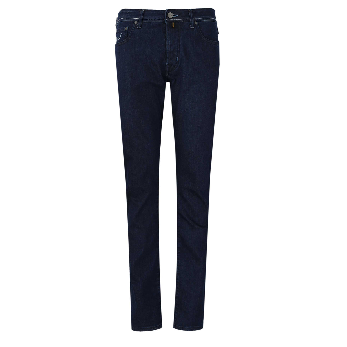 Jacob Cohen Bard Duck Egg Blue Badge Jean in Dark Blue Denim