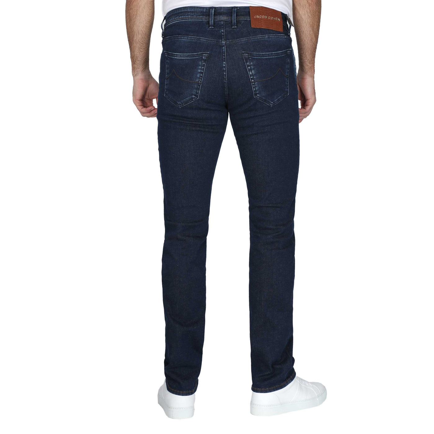 Jacob Cohen Bard Jean in Dark Blue Denim with Lizard Badge Back