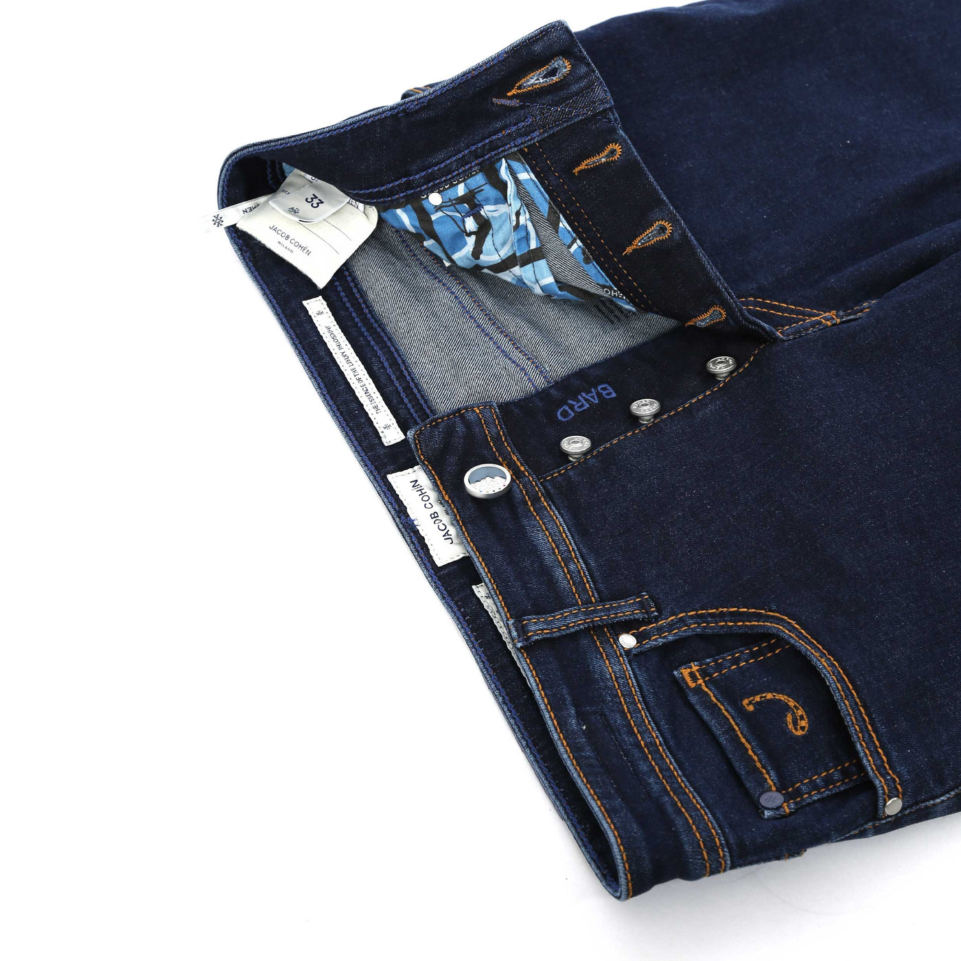Jacob Cohen Bard Milano Badge Jean in Dark Blue Denim Fly