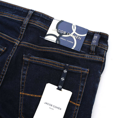 Jacob Cohen Bard Milano Badge Jean in Dark Blue Denim Logo Badge