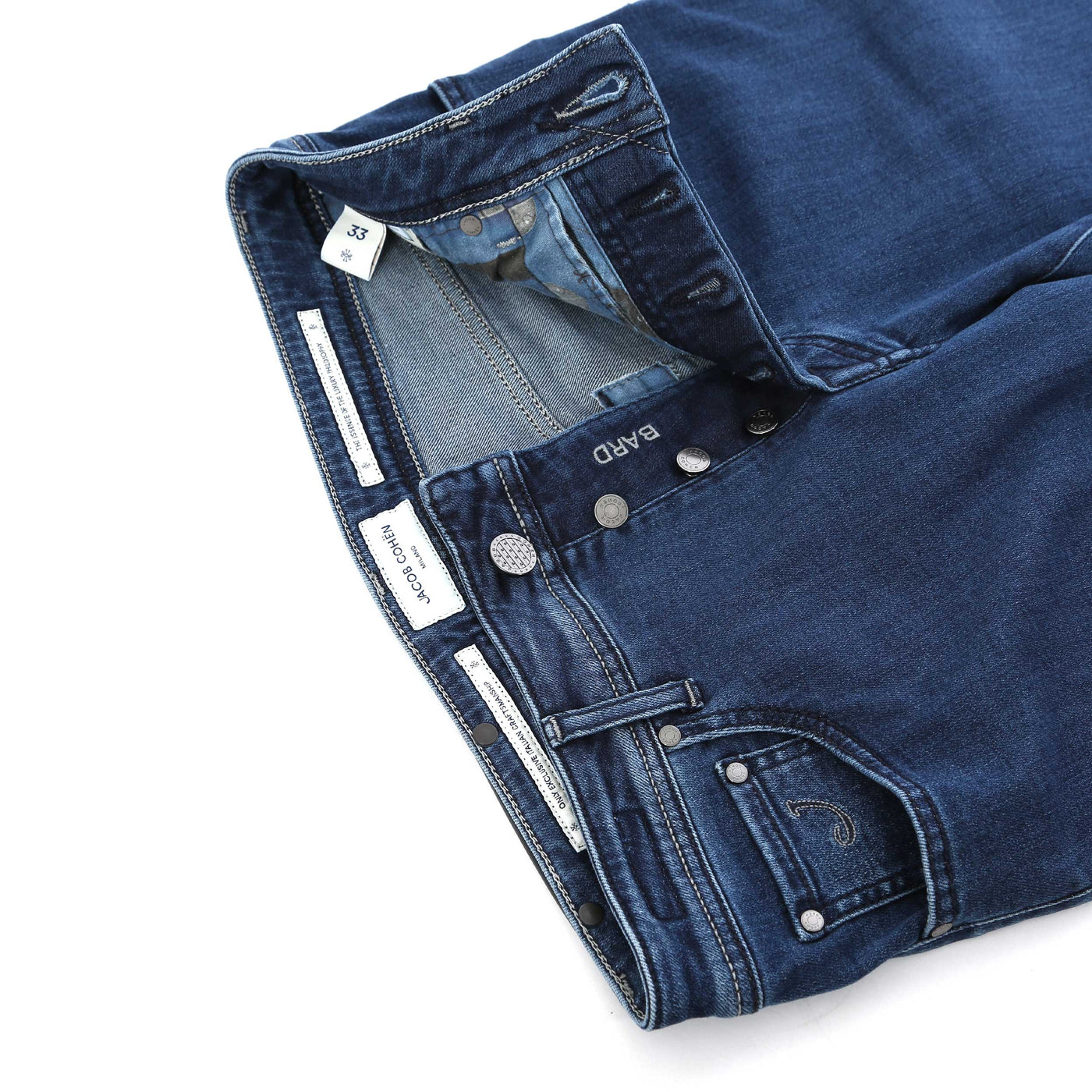 Jacob Cohen Bard Navy Badge Jean in Medium Blue Denim