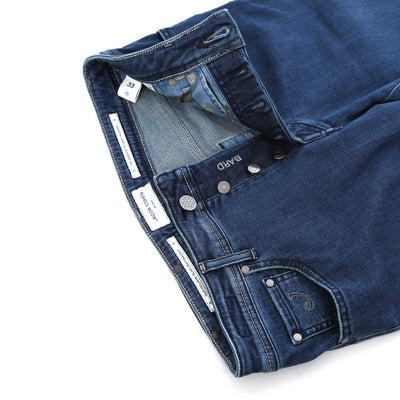 Jacob Cohen Bard Navy Badge Jean in Medium Blue Denim