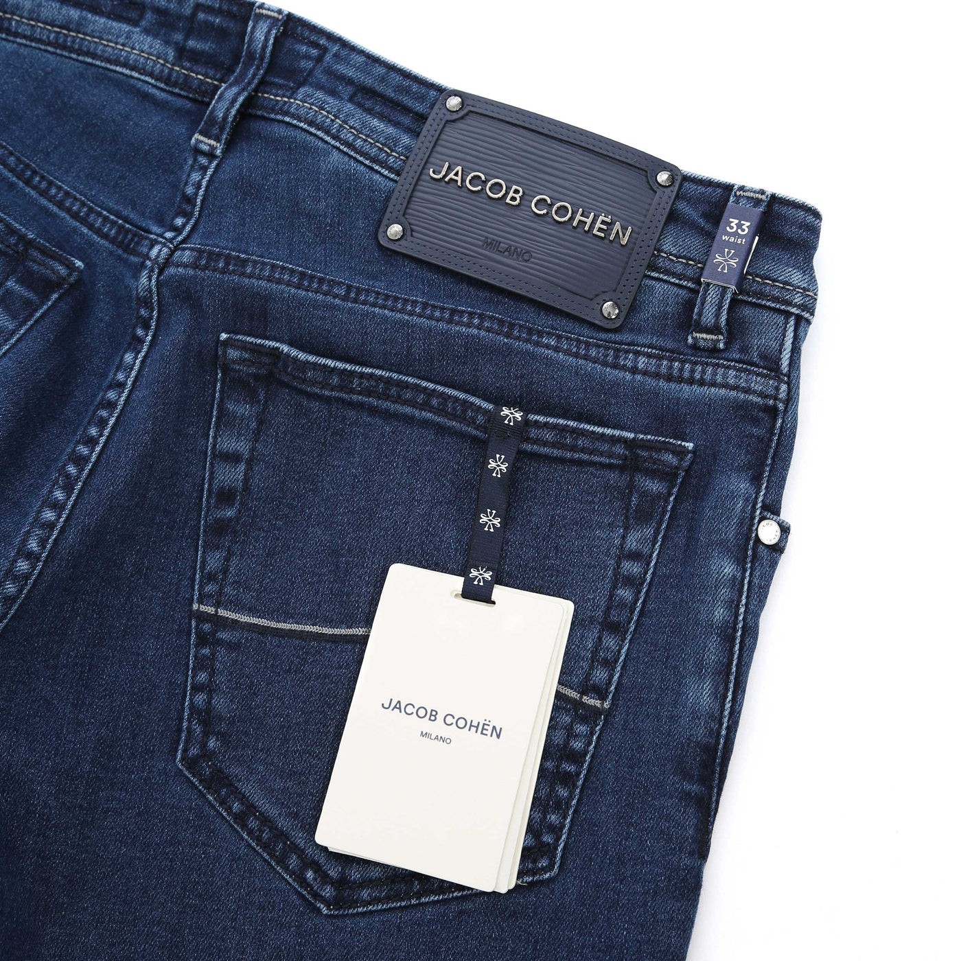 Jacob Cohen Bard Navy Badge Jean in Medium Blue Denim