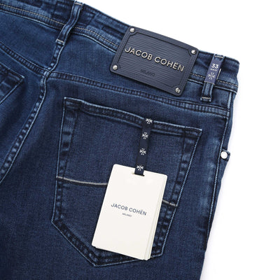Jacob Cohen Bard Navy Badge Jean in Medium Blue Denim