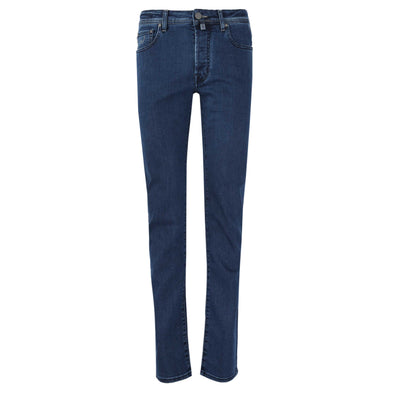 Jacob Cohen Bard Navy Badge Jean in Medium Blue Denim