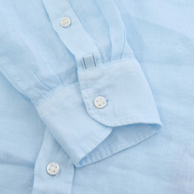 Jacob Cohen Basic Linen Shirt in Sky Blue Cuff