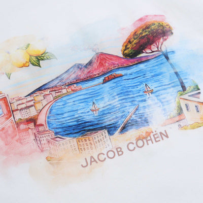 Jacob Cohen Napoli T Shirt in White Print