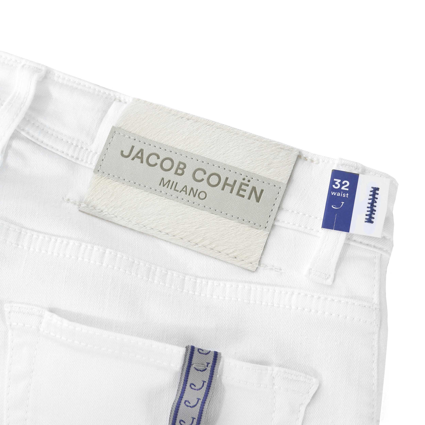 Jacob Cohen Nick Jean in White Logo Badge