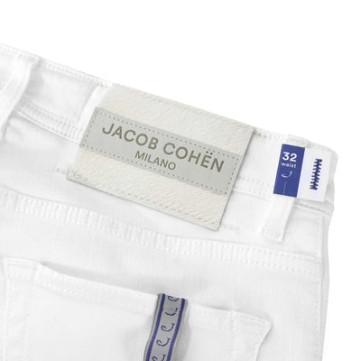 Jacob Cohen Nick Jean in White Logo Badge