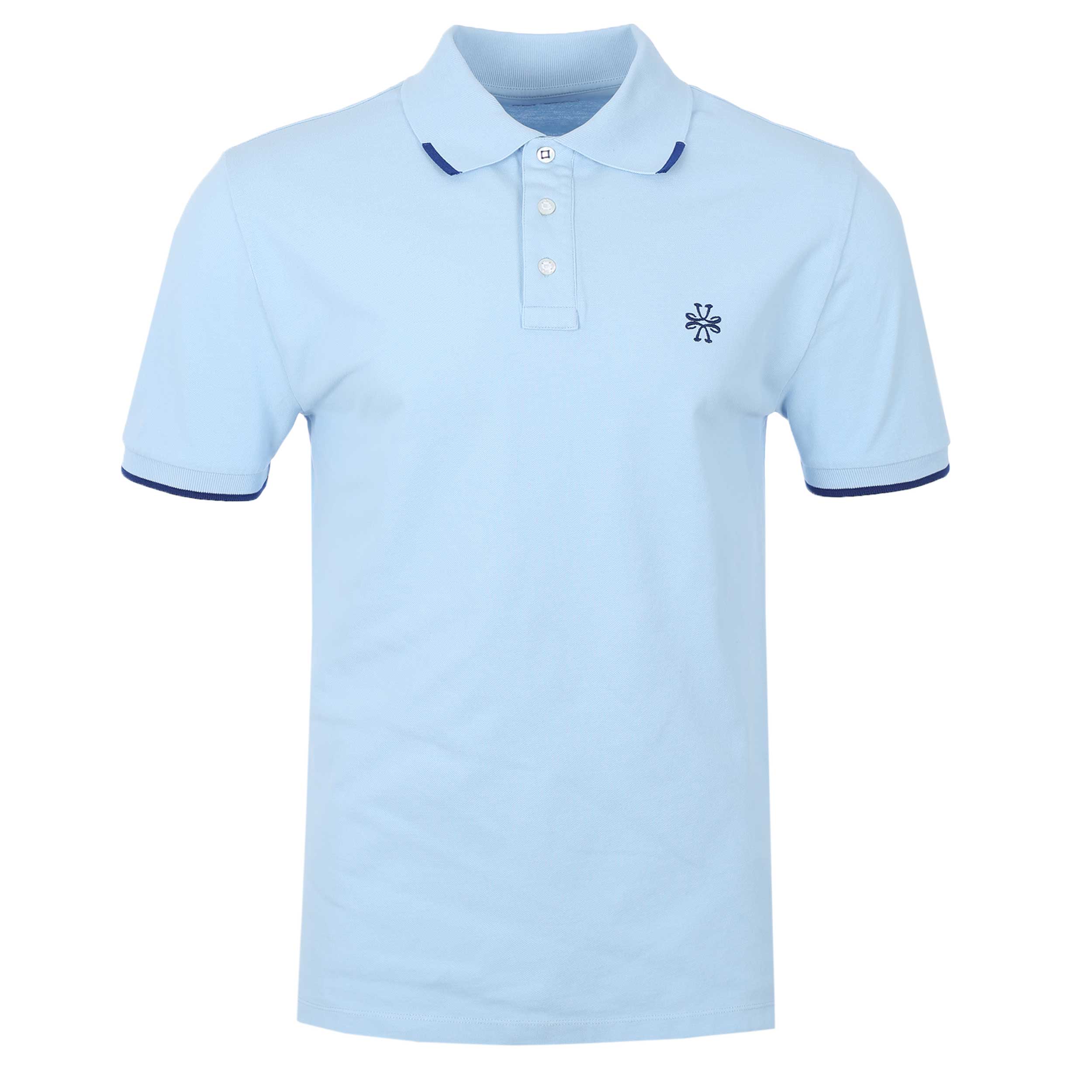 Jacob Cohen Tipped Polo Shirt in Sky Blue