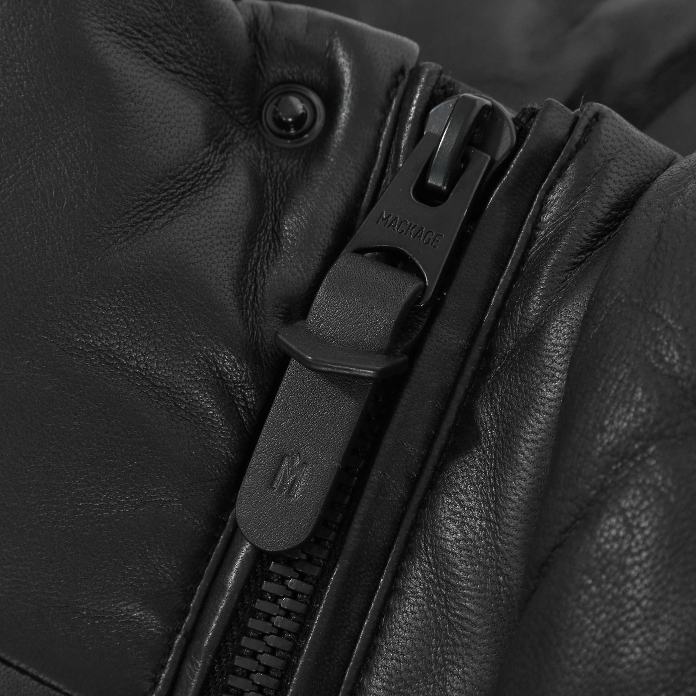  Mackage Jeremy Leather Jacket in Black Zip Pull