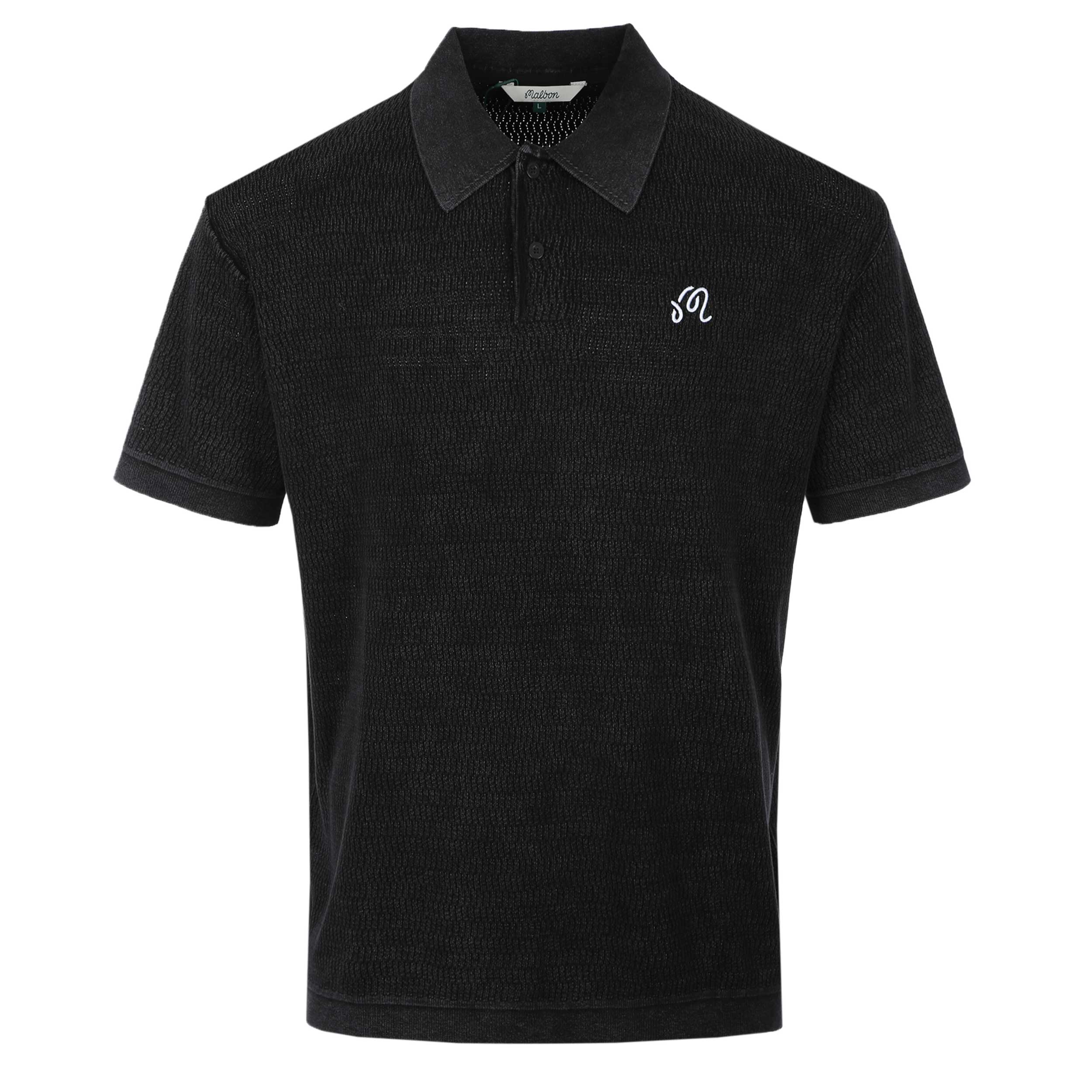 Malbon Brickwork Polo Shirt in Black