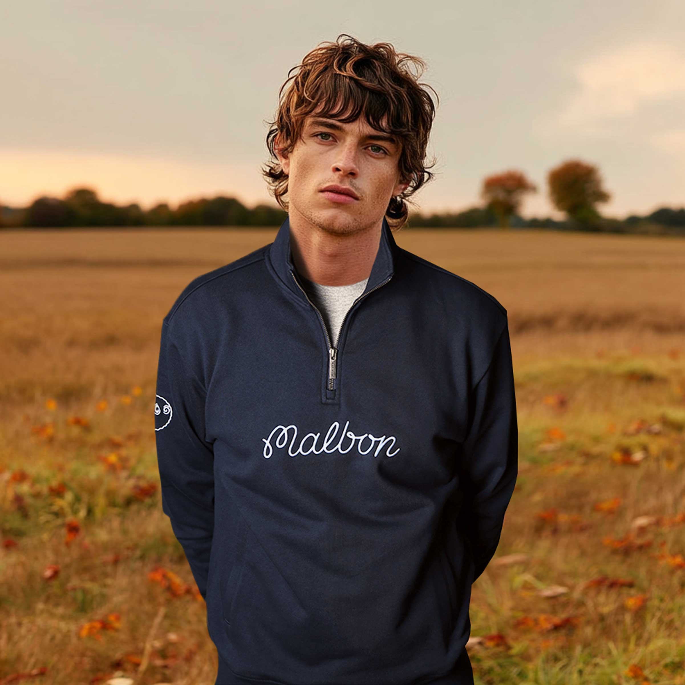 Malbon Collegiate Sweatshirt in Navy