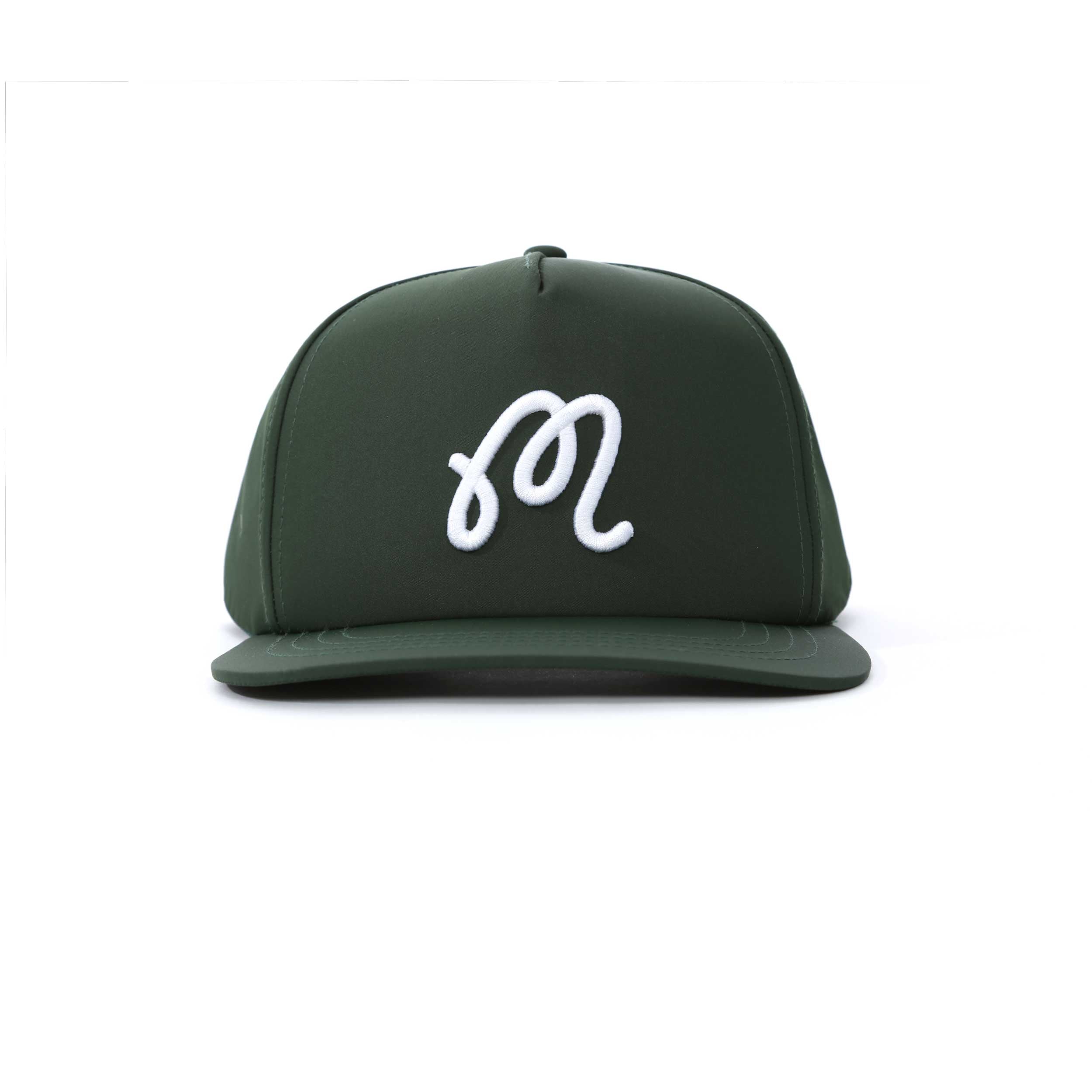 Malbon M Snapback Cap in Forest