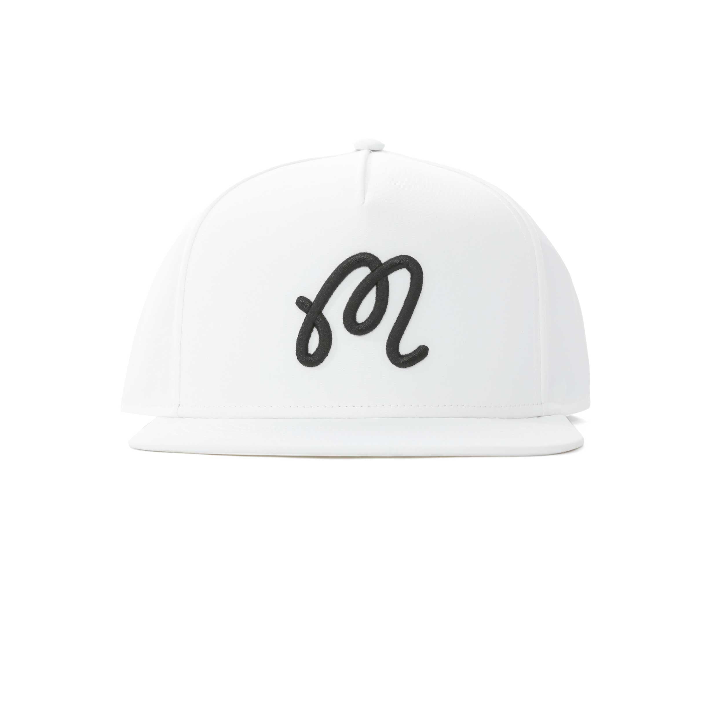 Malbon M Snapback Cap in White