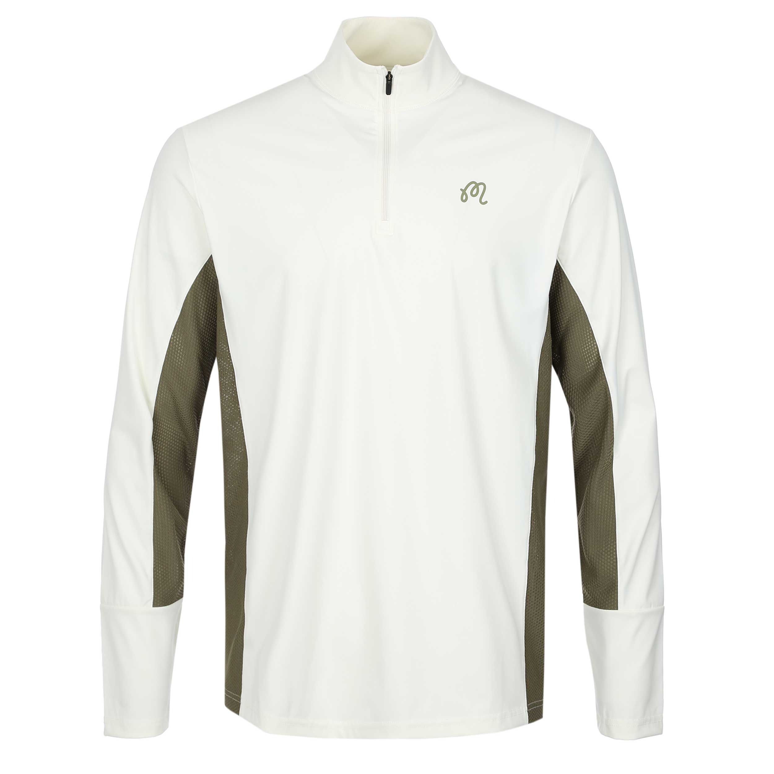 Malbon Santiago Mid Layer Sweatshirt in Cream & Olivine