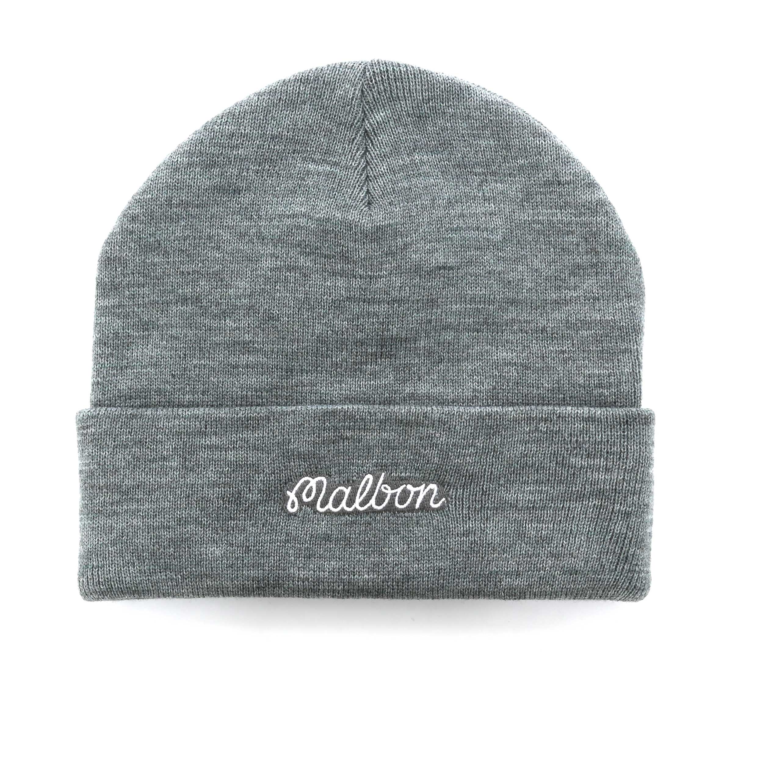Malbon Script Beanie Hat in Heather Grey