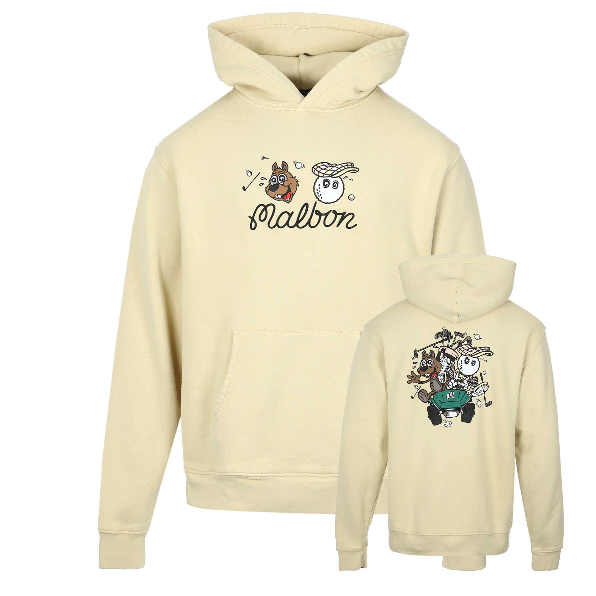 Malbon Two Man Scramble Hoodie Sweatshirt in Light Khaki