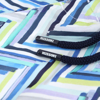 Missoni Chevron Swim Short in Blue Green Toggles