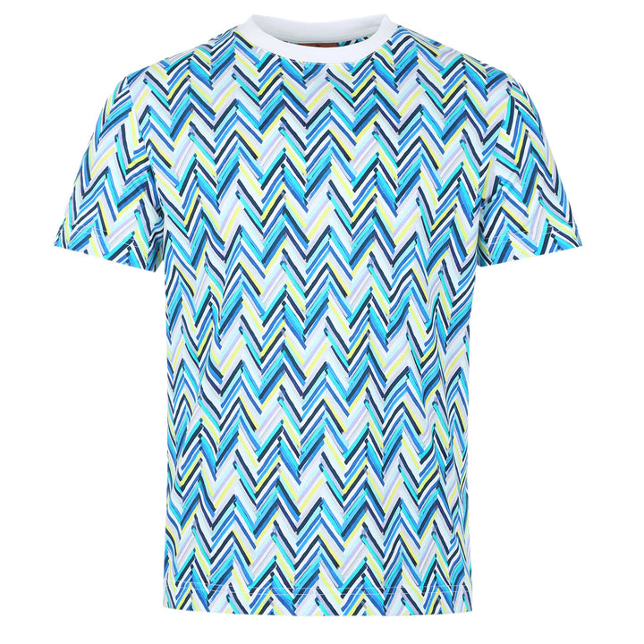 MISSONI SPORT シェブロン柄 ブルー系 イタリア製 MissoniChevronT-