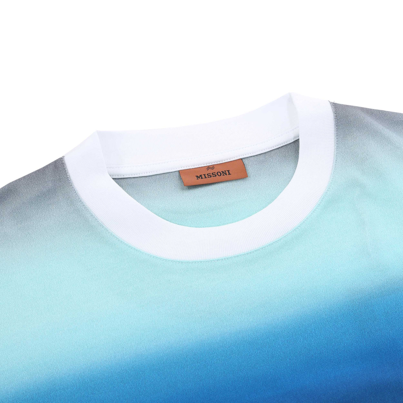 Missoni Gradient T-Shirt in Blue Green Neck