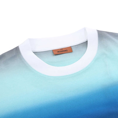 Missoni Gradient T-Shirt in Blue Green Neck