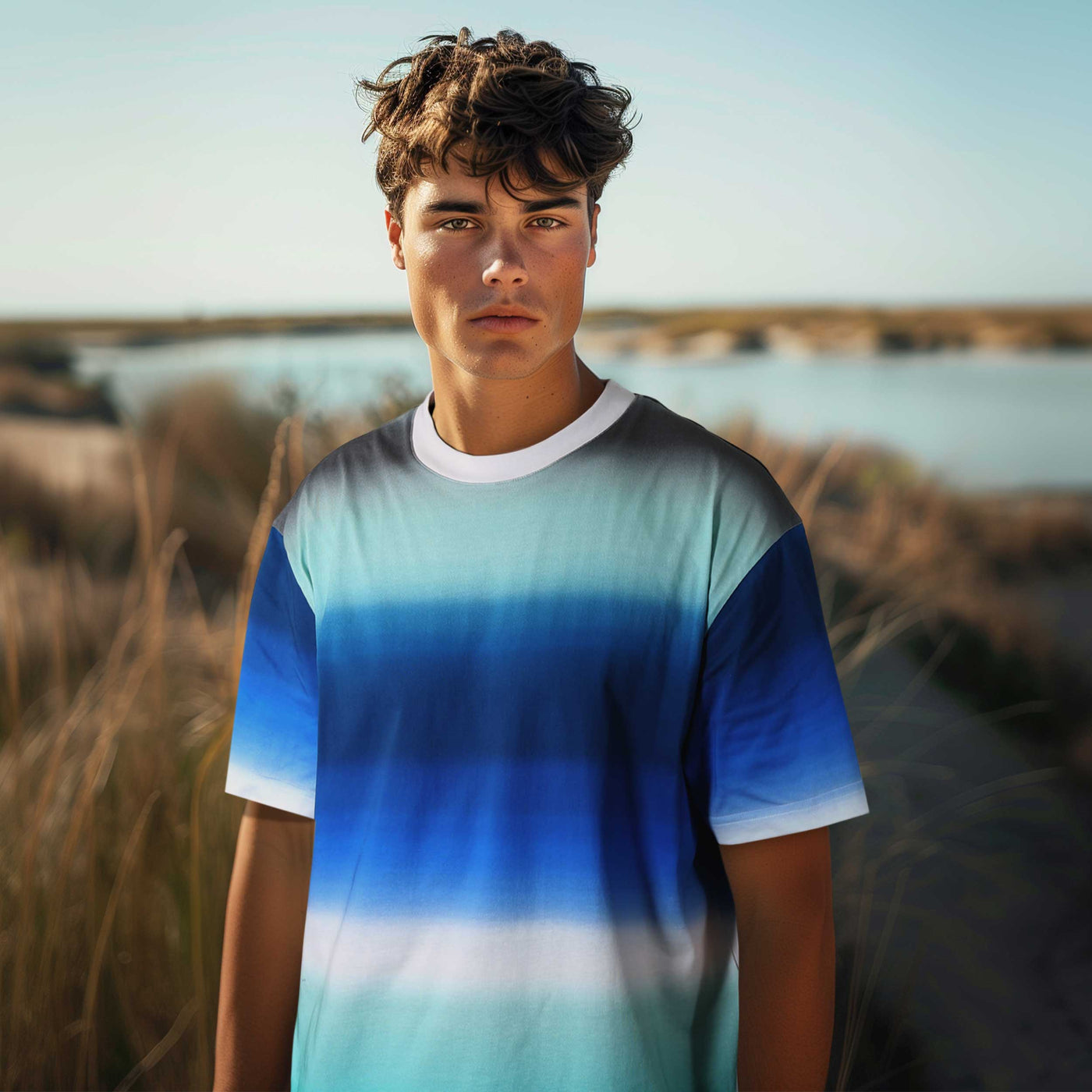 Missoni Gradient T-Shirt in Blue Green Model