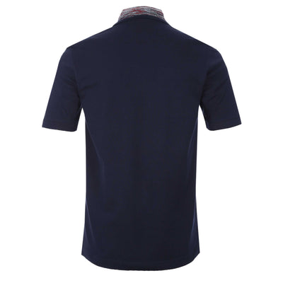 Missoni Red Stripe Collar Polo Shirt in Navy Back