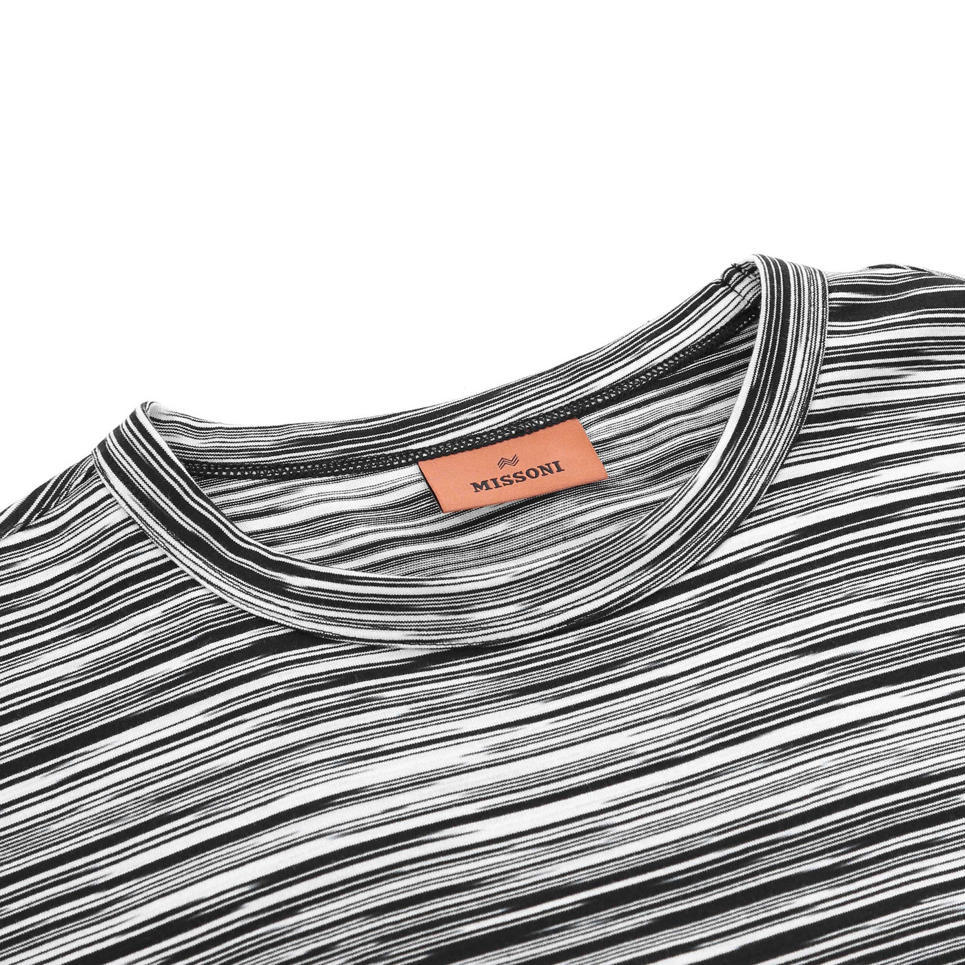 Missoni Space Dye Stripe T-Shirt in Black Neck