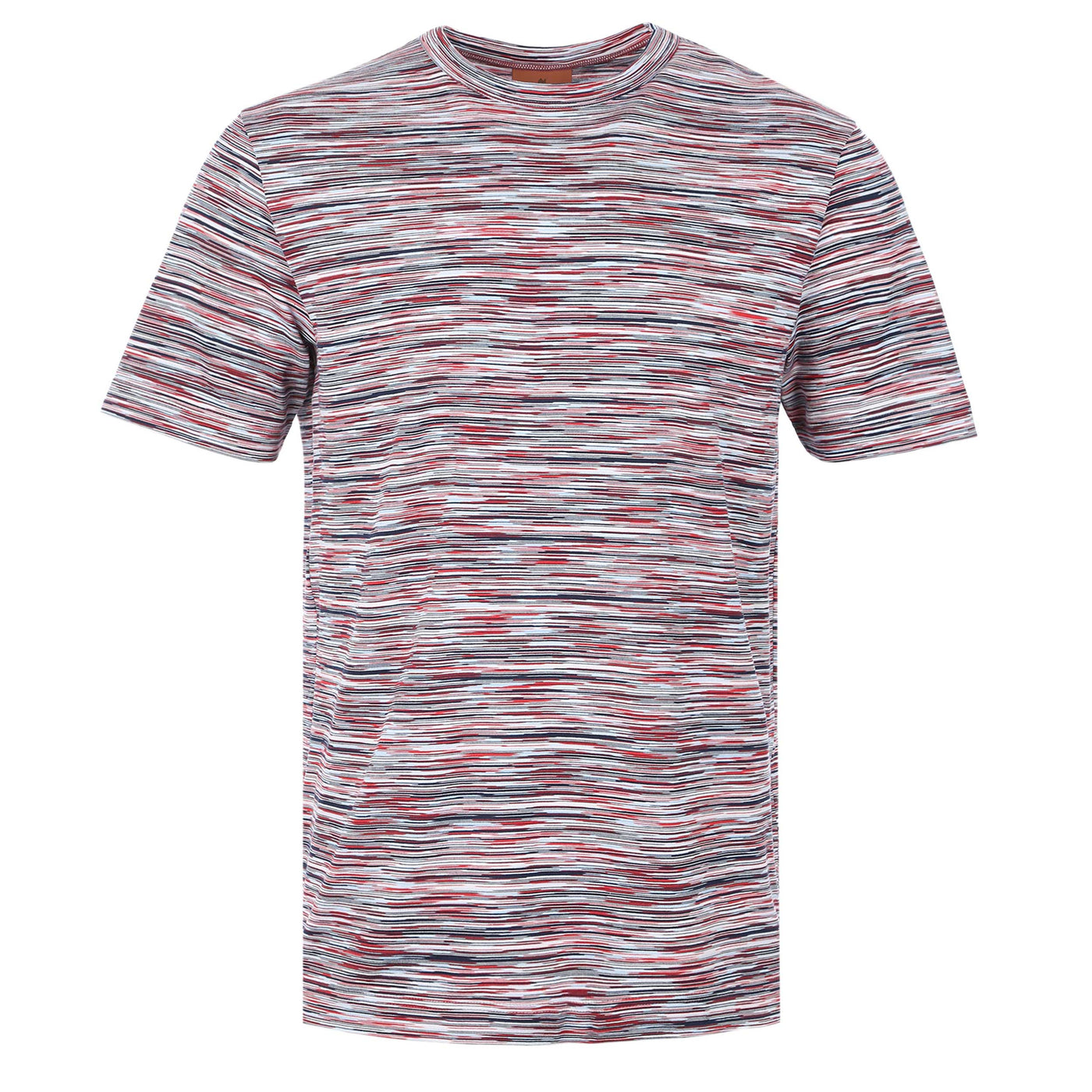 Missoni Space Dye Stripe T-Shirt in Navy, Red & Blue