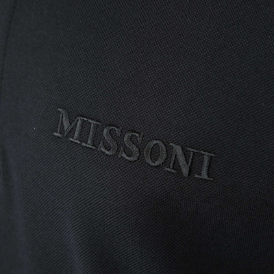 Missoni Stripe Collar Polo Shirt in Black Logo