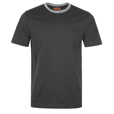 Missoni Stripe Collar T-Shirt in Black